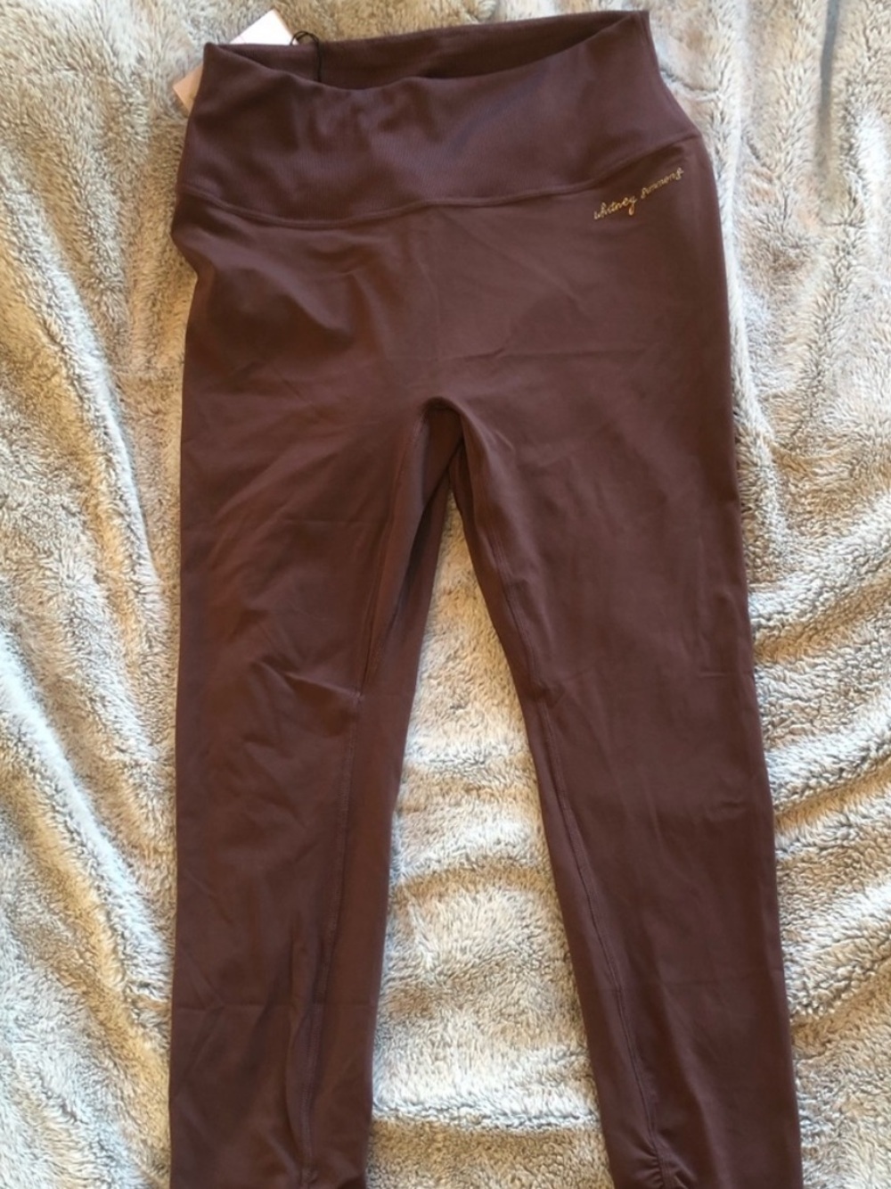 NWT Gymshark x Whitney Simmons Rib Waist Leggings Cherry Chocolate Size XL - Picture 4 of 9
